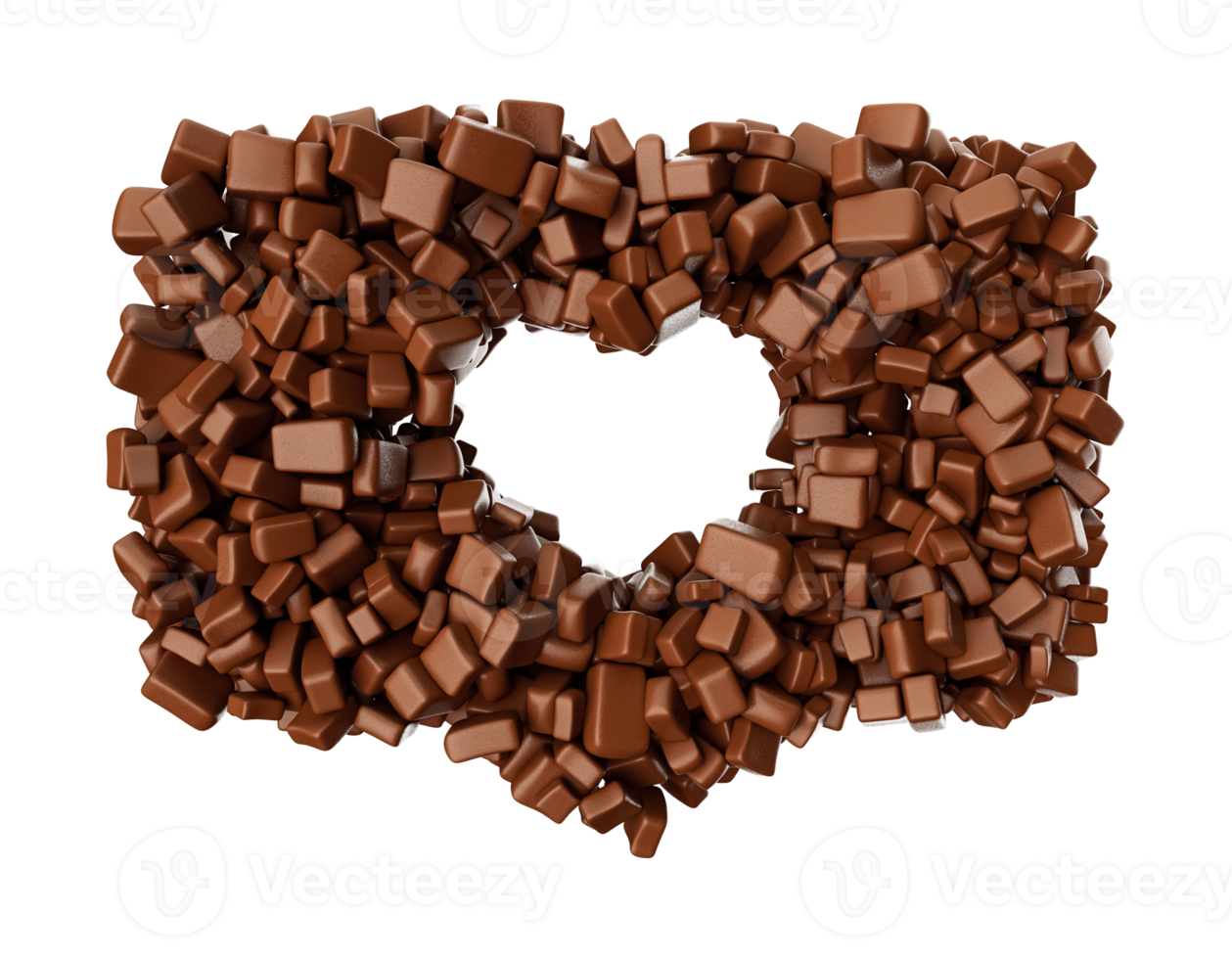 Like Button Heart Shape made of chocolate Chips Chocolate Pieces Love Sign png