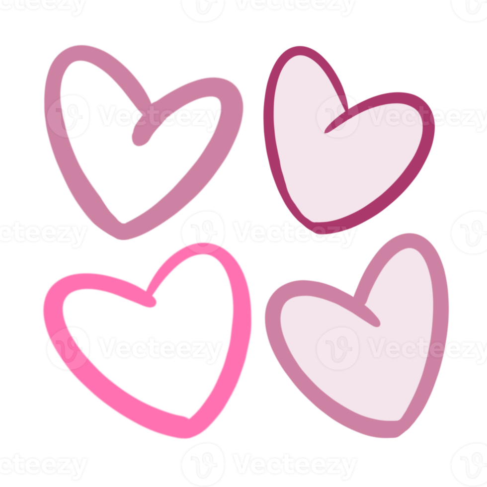 Pink hearts digital 18915159 PNG