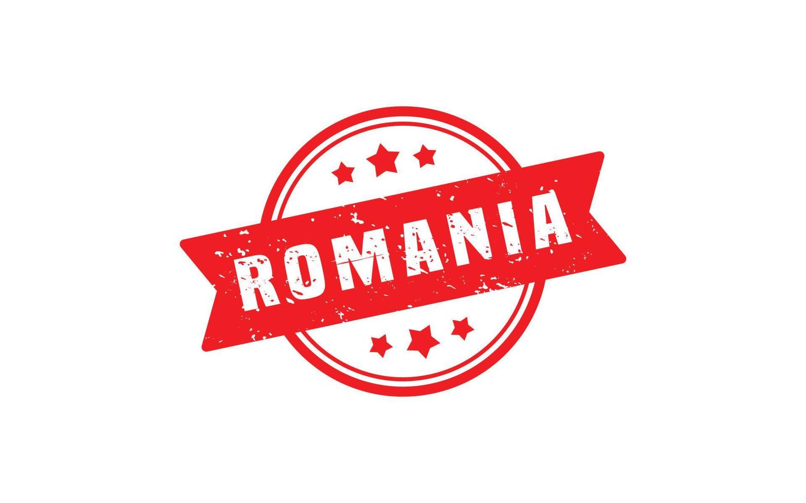 goma de sello de rumania con estilo grunge sobre fondo blanco vector