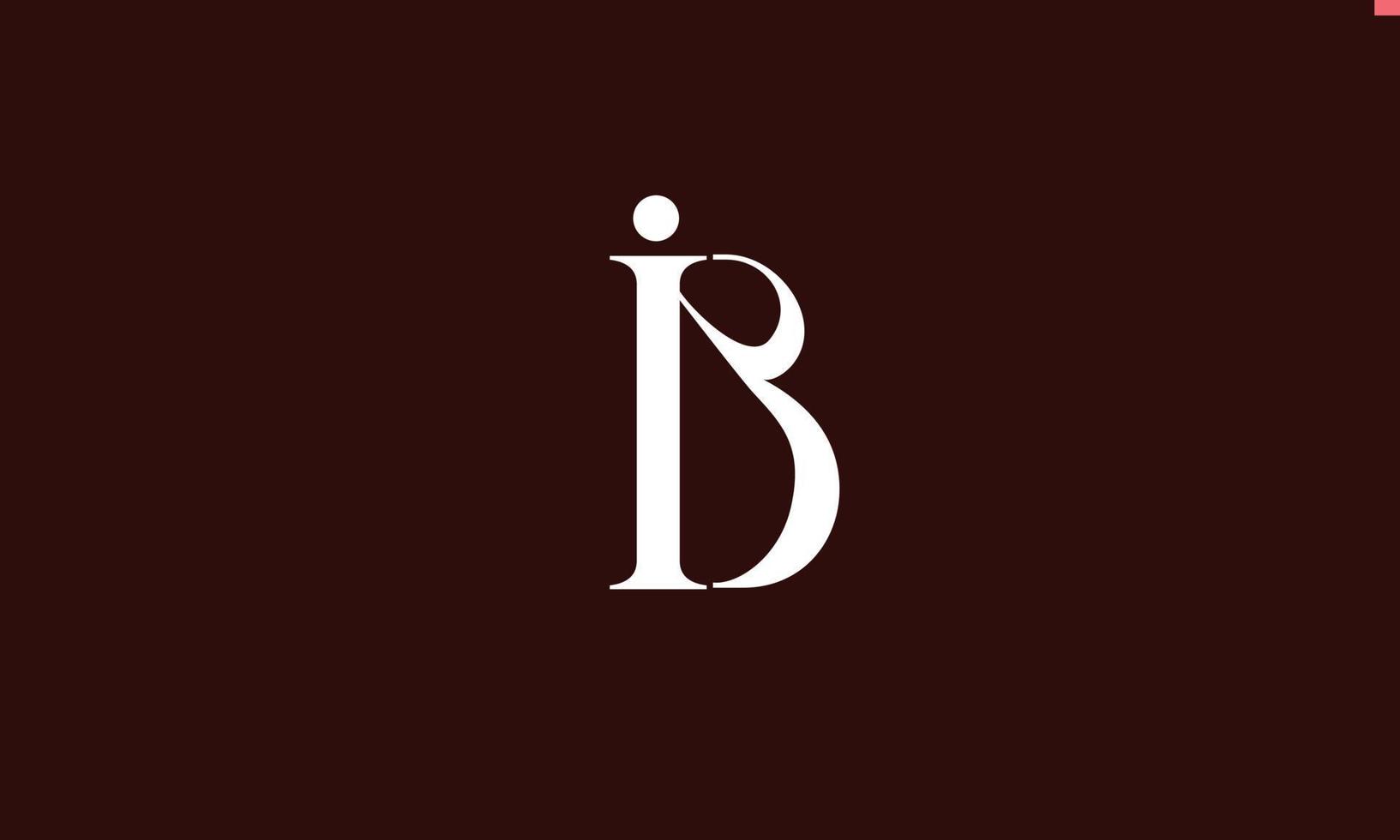 alfabeto letras iniciales monograma logo ib, bi, i y b vector