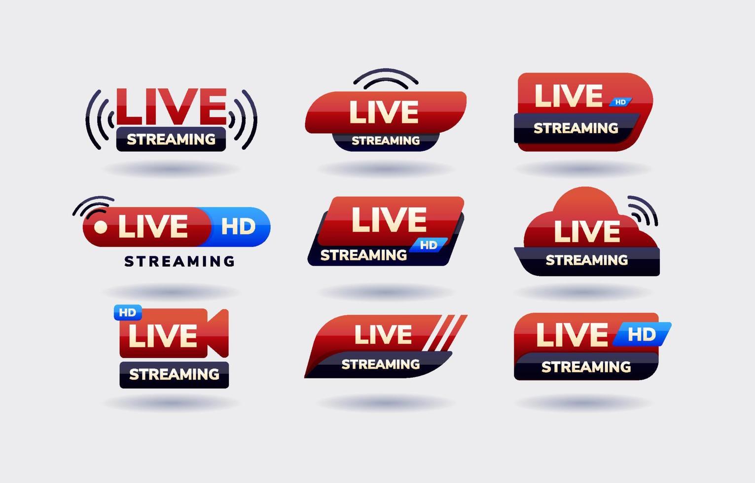 Badge Set for Live Streaming vector