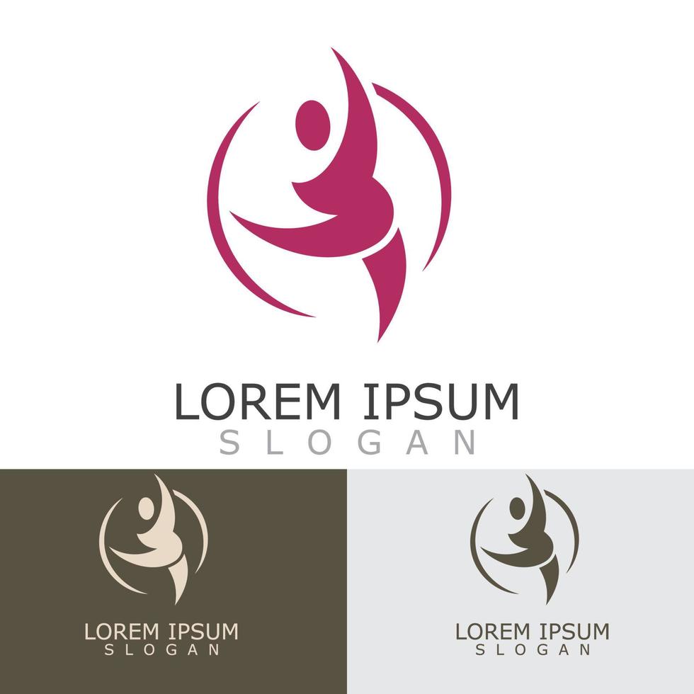 People active abstract logo business and healthy design vector template vector