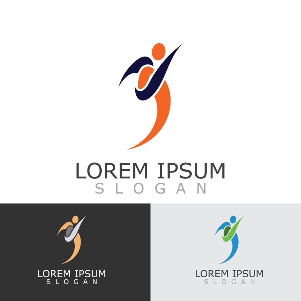 People active abstract logo business and healthy design vector template vector