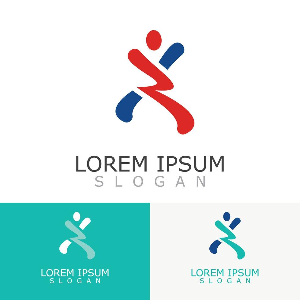 People active abstract logo business and healthy design vector template vector
