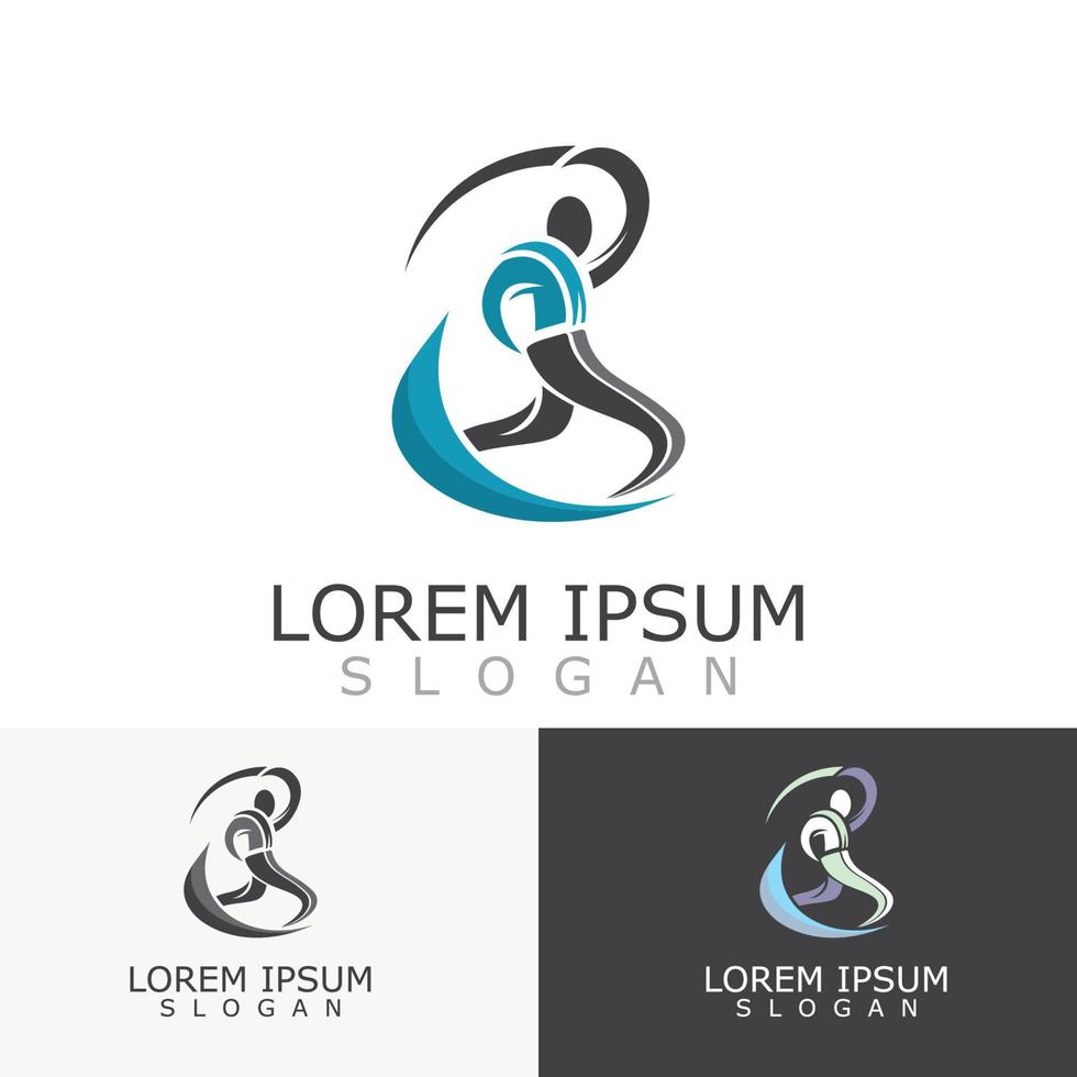People active abstract logo business and healthy design vector template vector