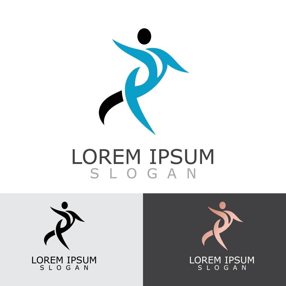 People active abstract logo business and healthy design vector template vector