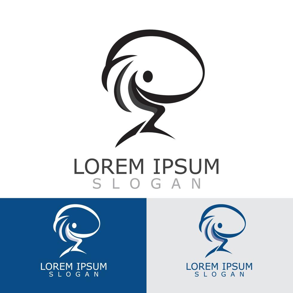 People active abstract logo business and healthy design vector template vector