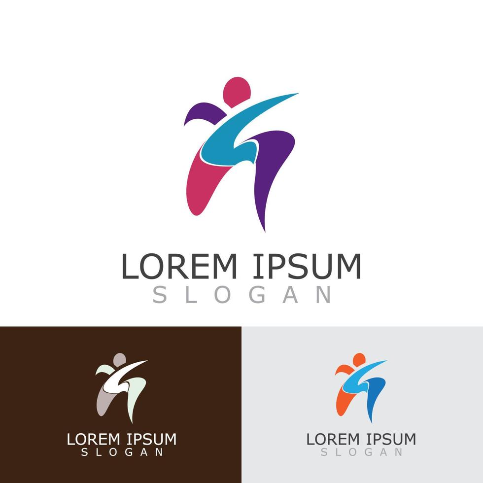 People active abstract logo business and healthy design vector template vector