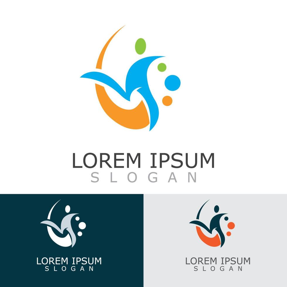 People active abstract logo business and healthy design vector template vector
