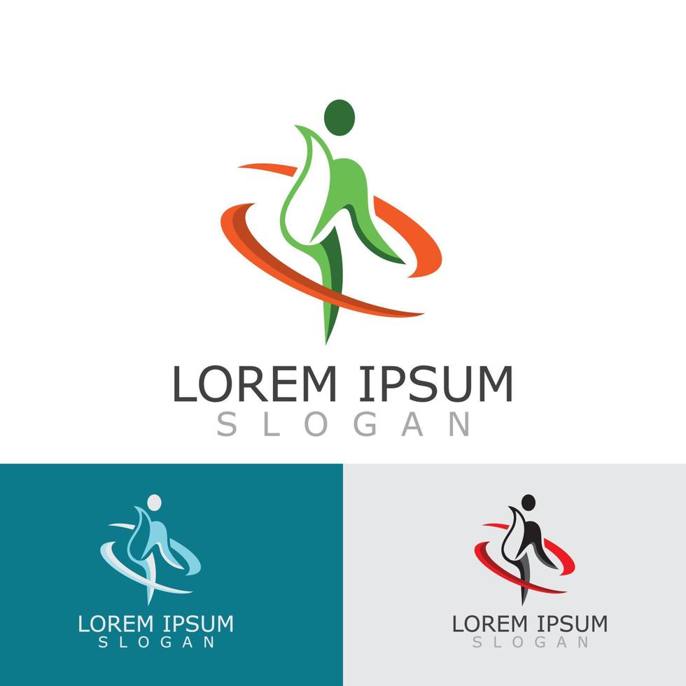 People active abstract logo business and healthy design vector template vector