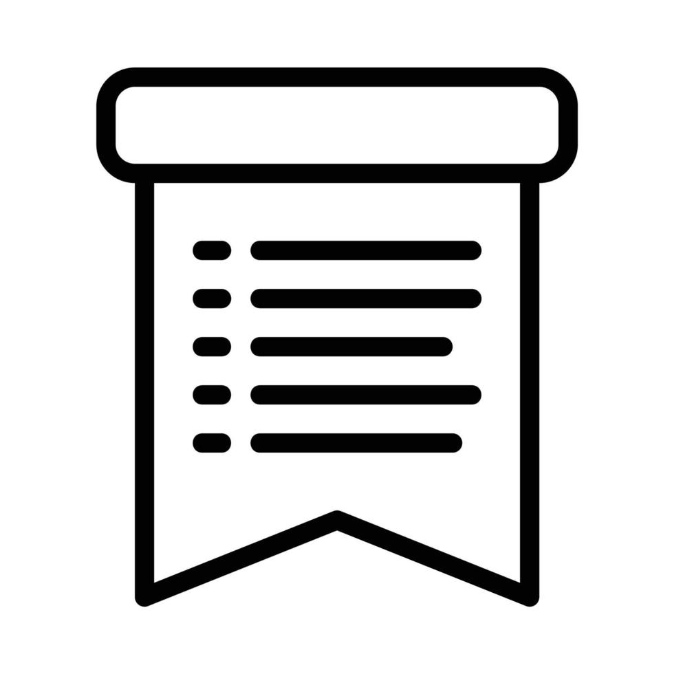 icono de marcadores con una lista de páginas guardadas vector