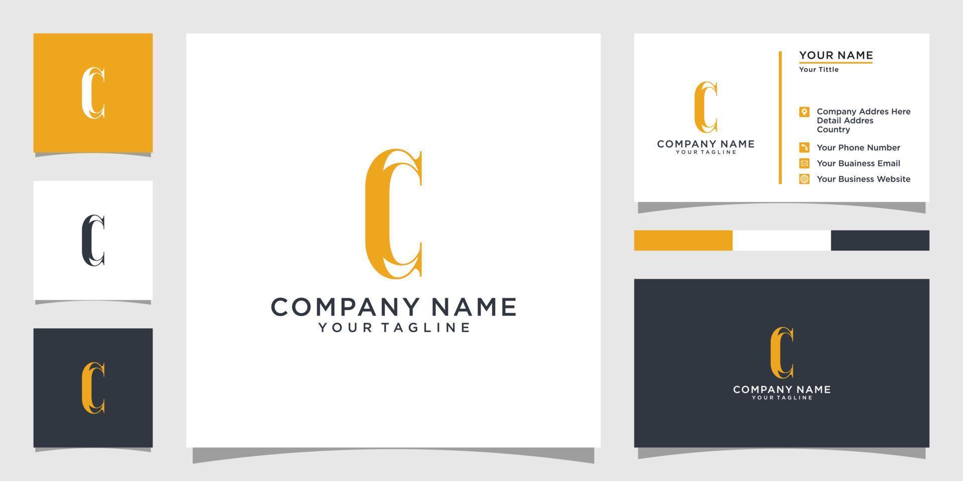 Initial letter C or CC logo design concept. vector