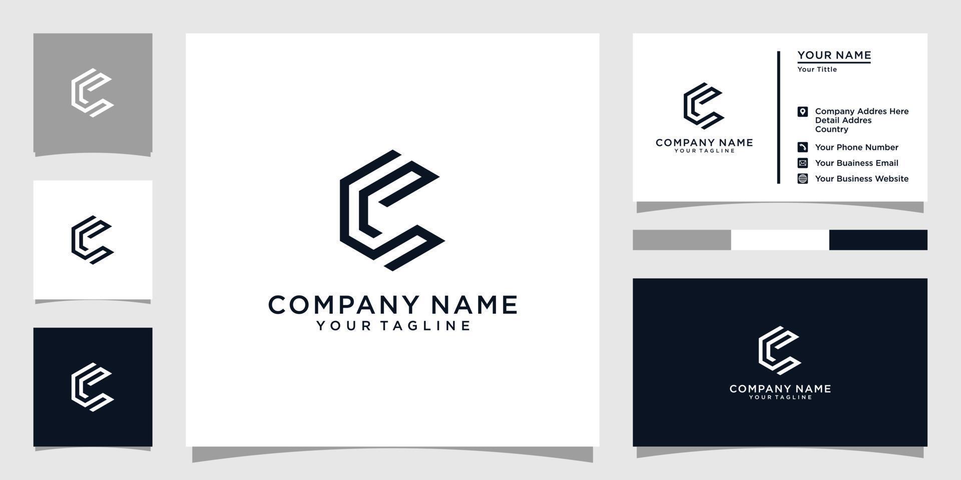 Initial letter C or CC logo design concept. vector