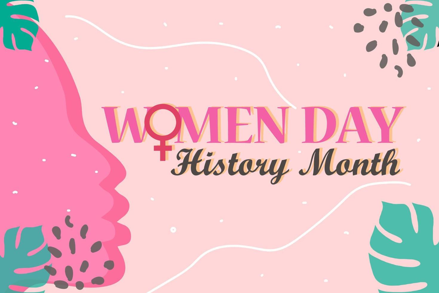 Women's History month is observed every year in March, vector