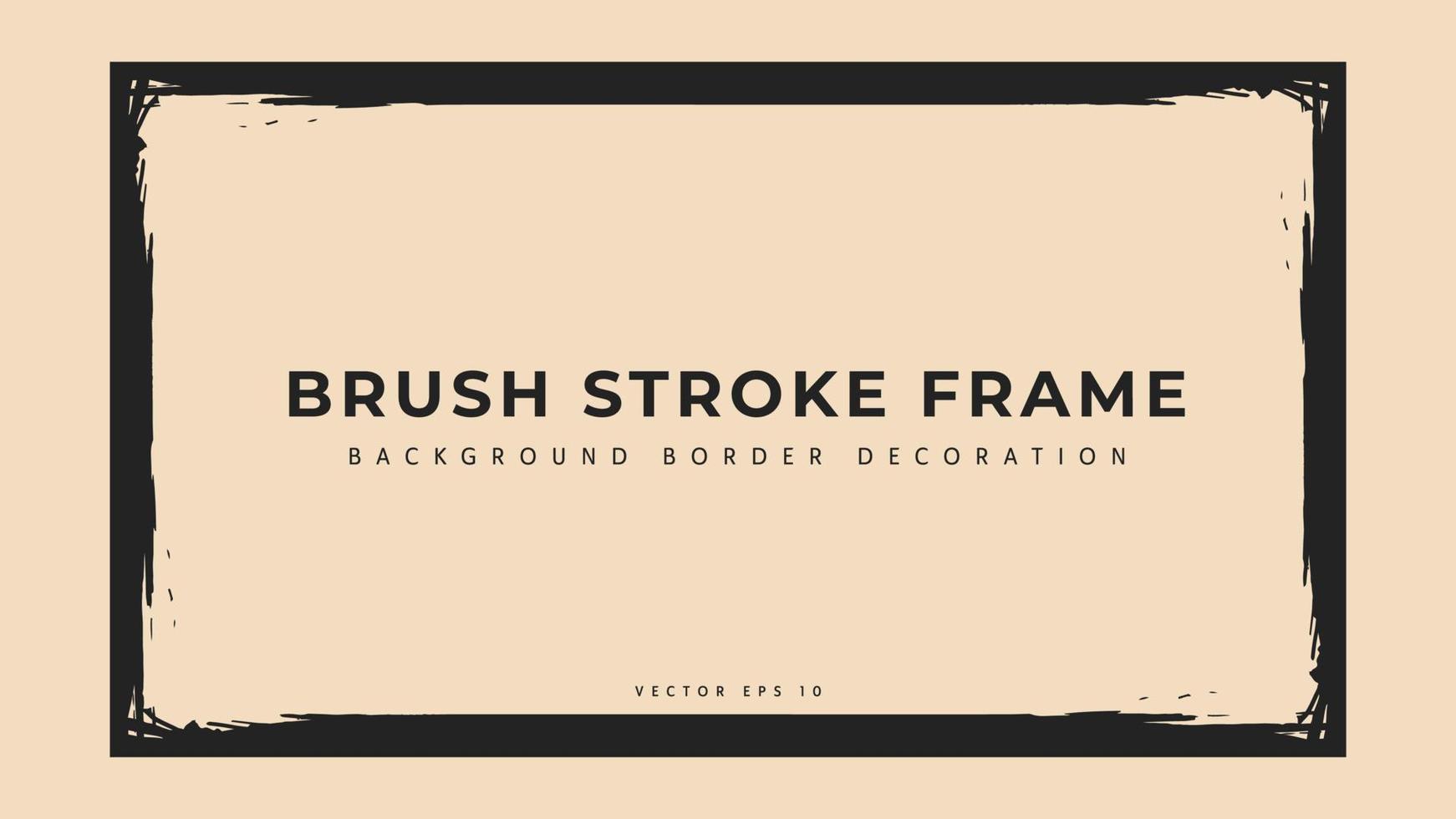 wide rectangle frame Brush stroke vector art background border decoration