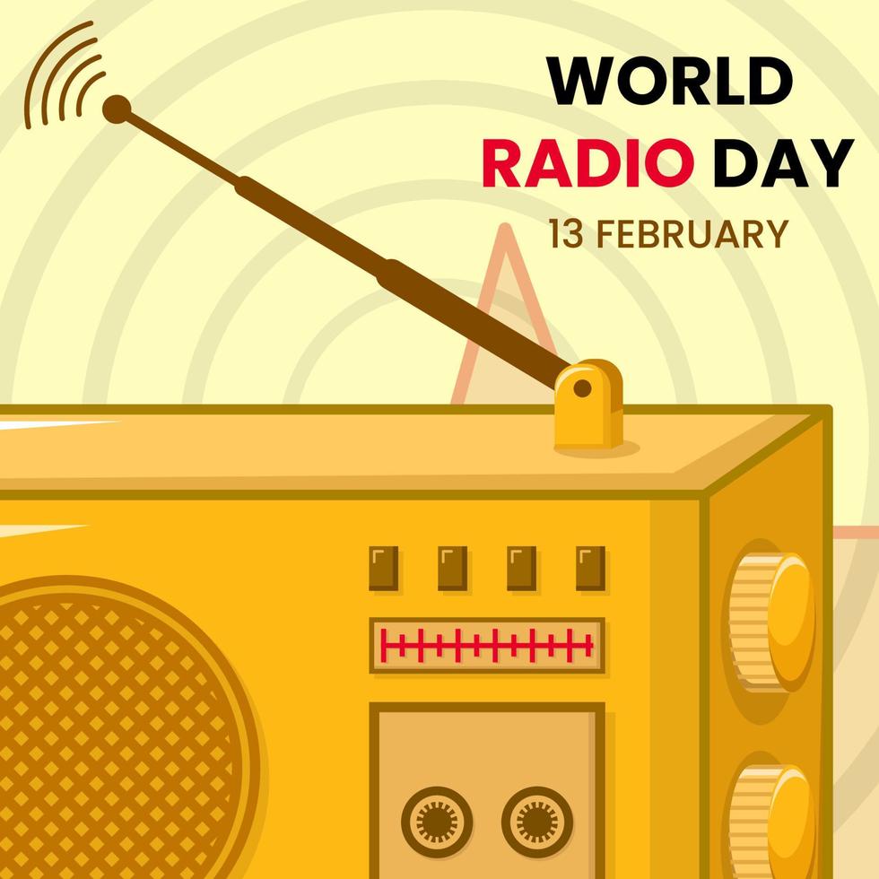 simple radio day design templete. minimal, 3d and flat concept. used for icon, symbol, sign or greeting card vector