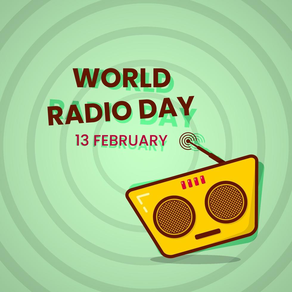 icono de radio mínimo para la plantilla de diseño del día mundial de la radio. concepto simple y retro. utilizado para icono, símbolo, signo o tarjeta de felicitación vector