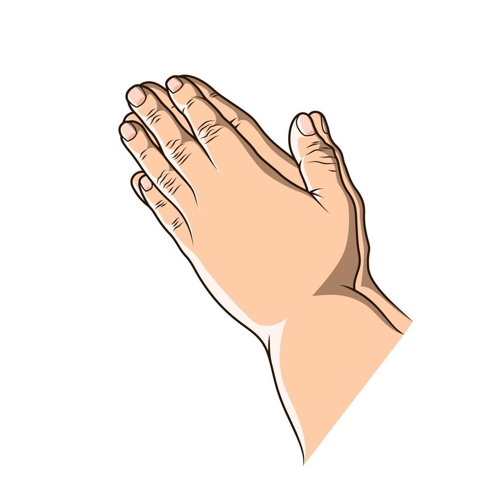 mano de oración. ilustración vectorial vector