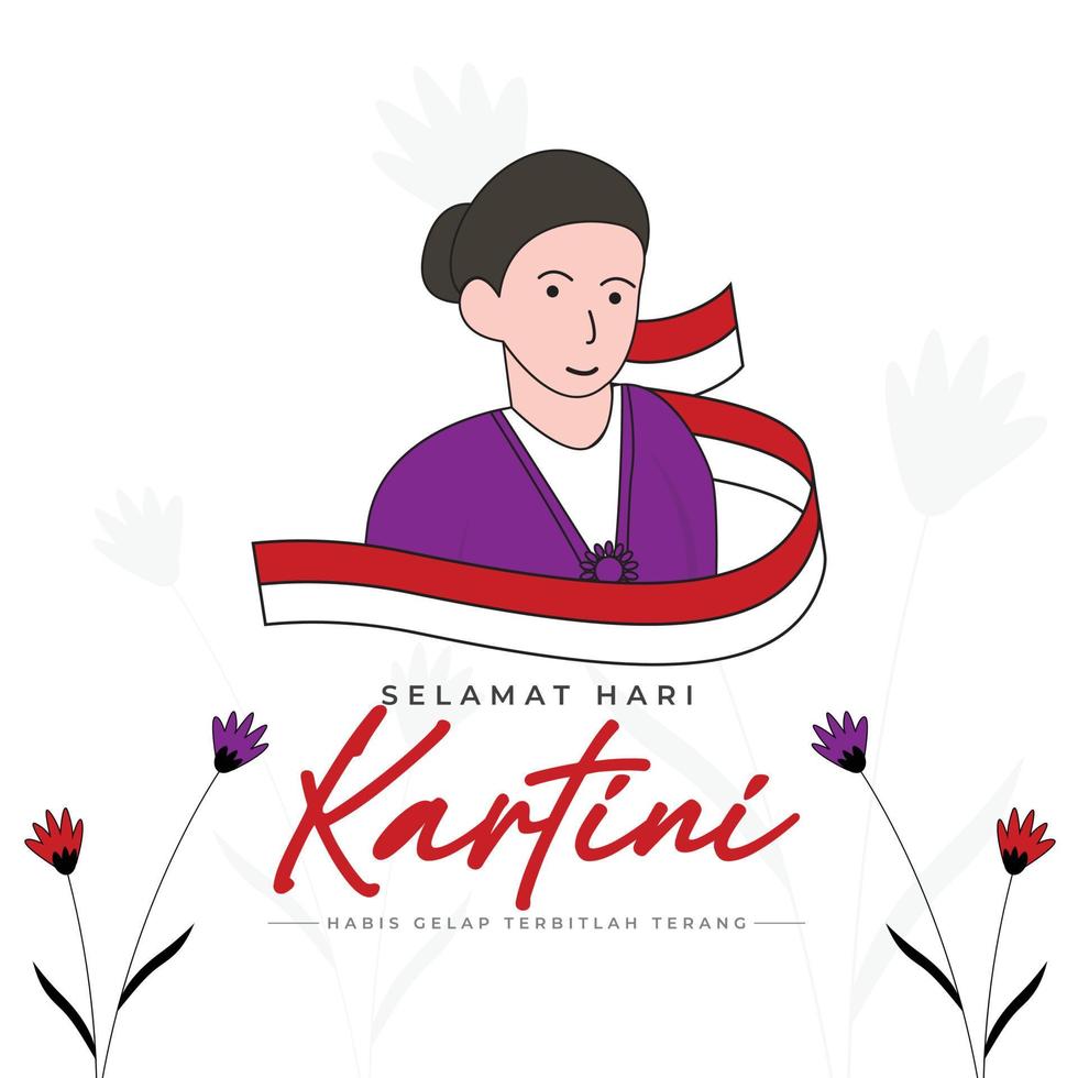 Kartini day banner design template vector