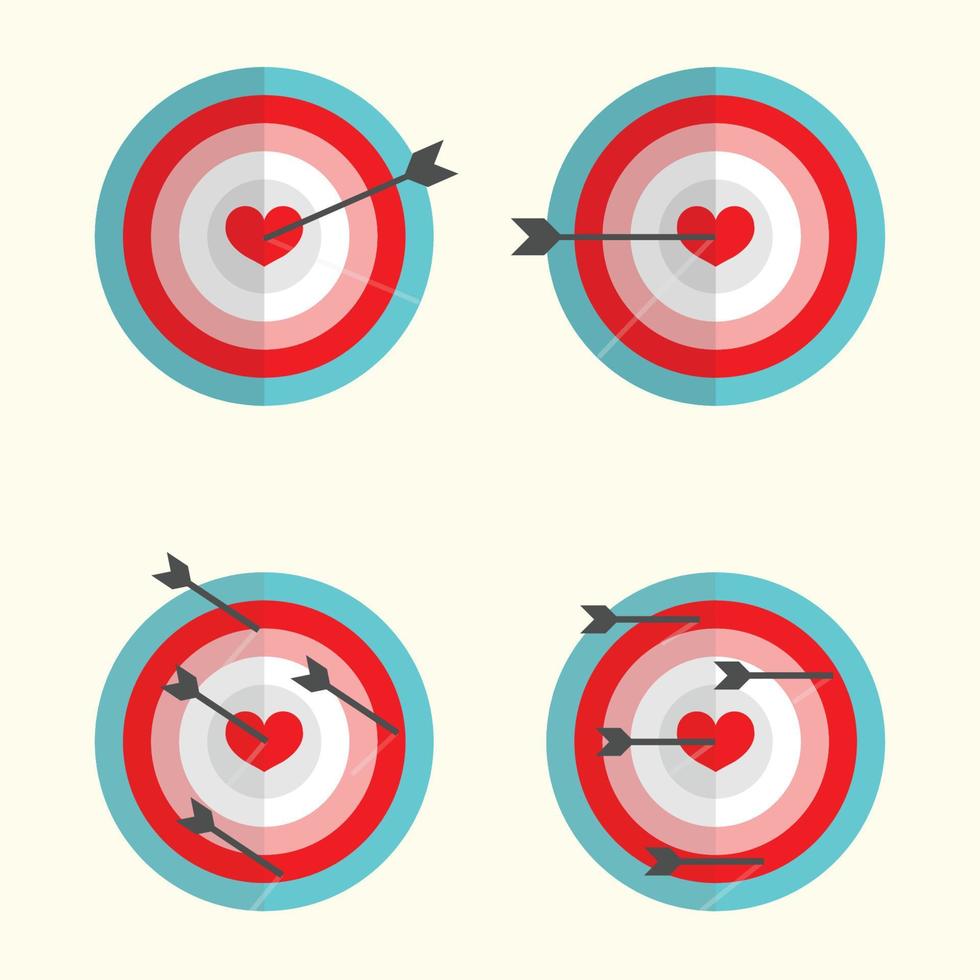 Target love and arrow for Happy Valentine's Day. vector