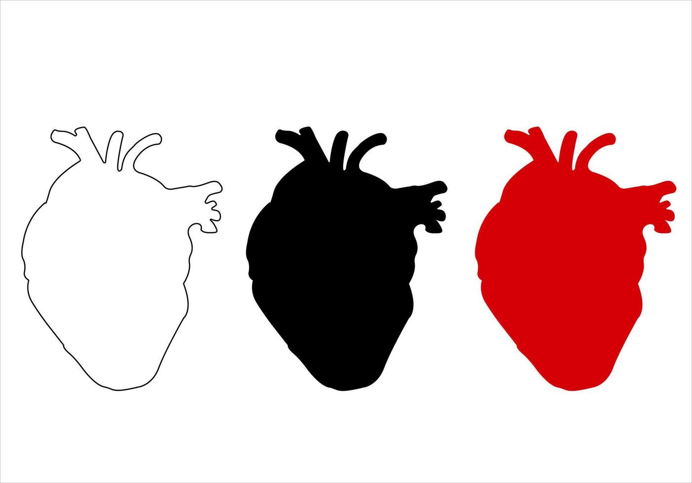 Hand-drawn realistic vector heart. Love Concept. Vector illustration