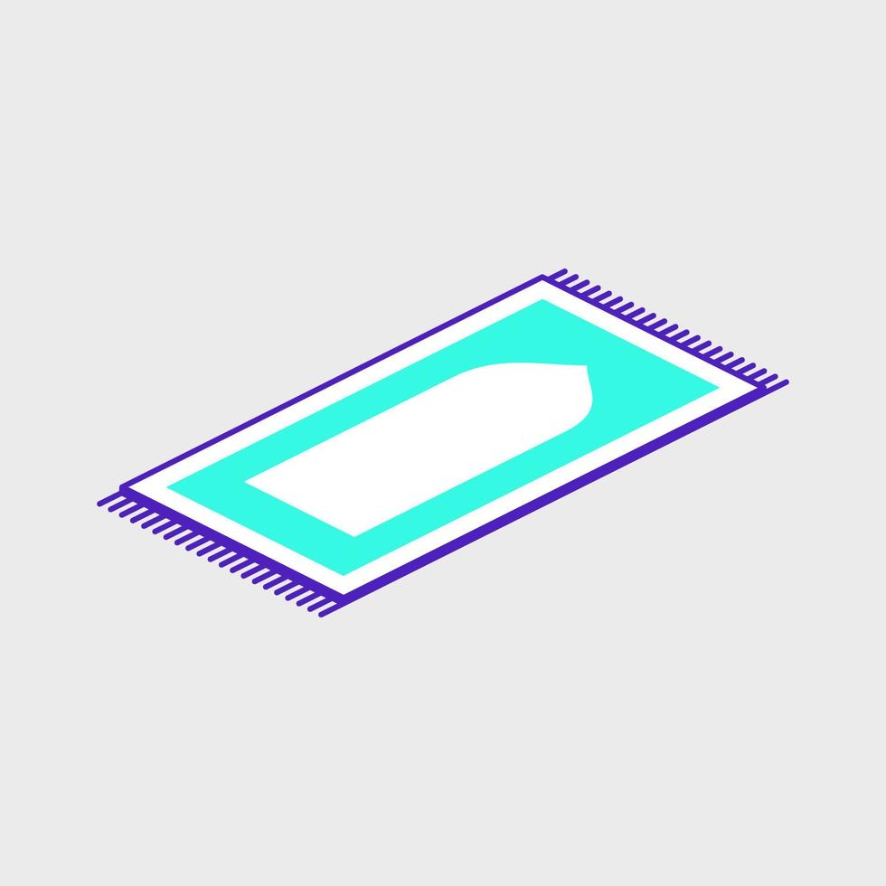 Prayer Rug isometric vector icon illustration