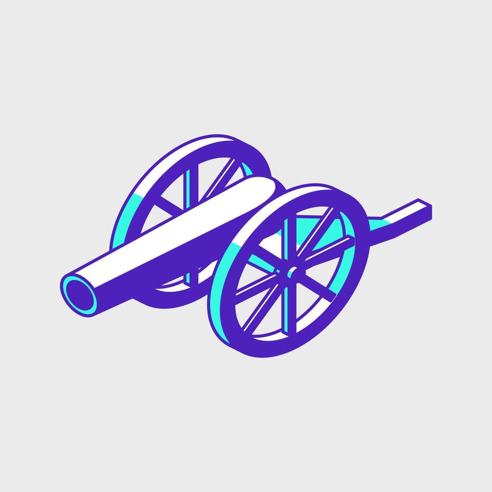 Iftar cannon isometric vector icon illustration