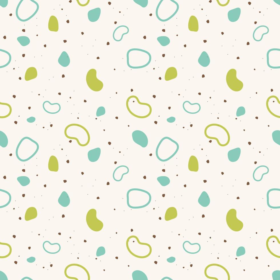 Abstract pattern with hand-drawn shapes and doodles in boho style, stones. vector