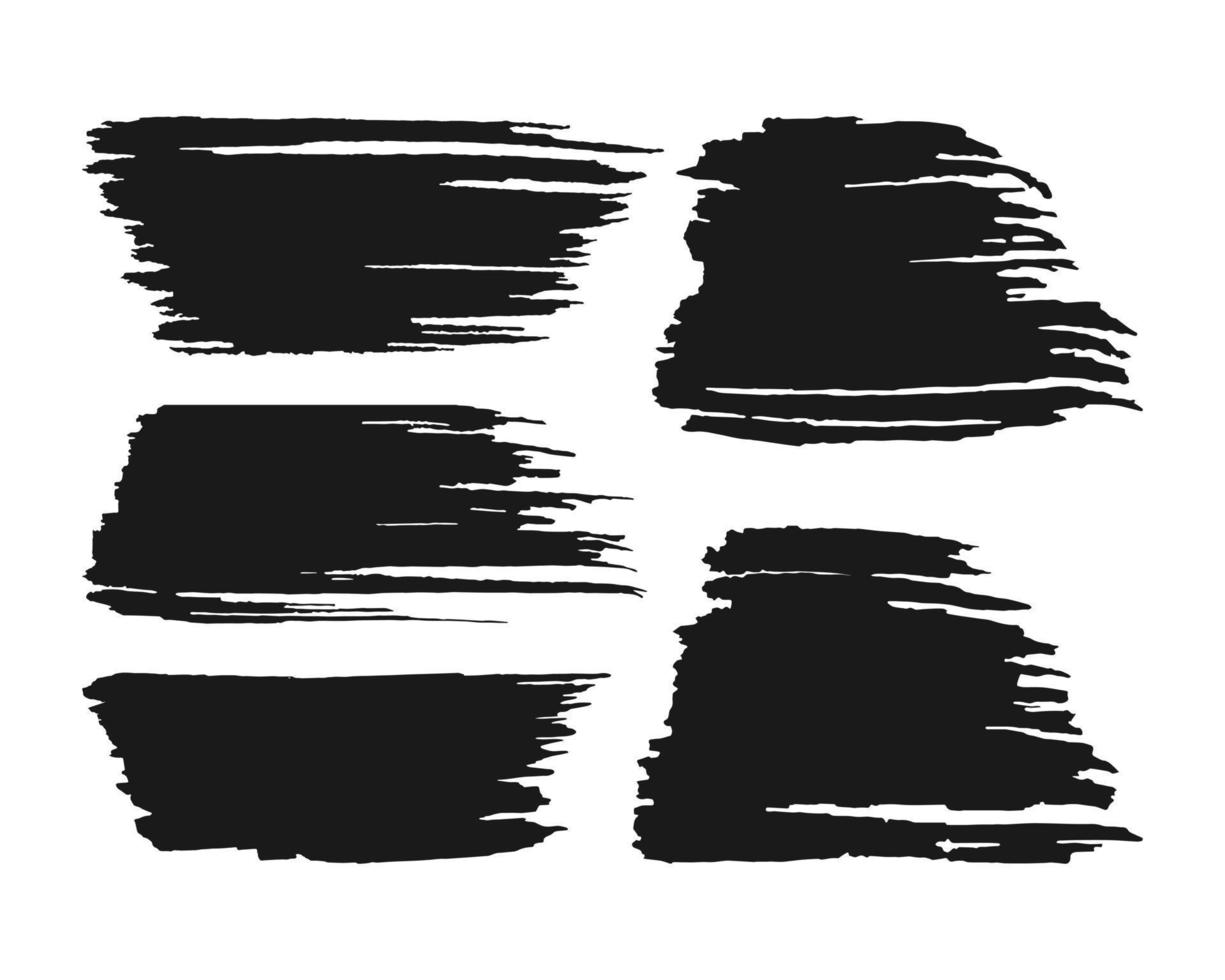 Brush strokes templates, vector paintbrush set.