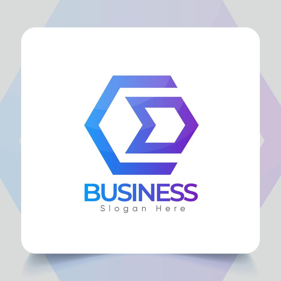 Simple Letter C And D Logo Template, Simple Concept And Gradient Color, Premium Vector. Business Agency Company Template Design With Creative  Background vector