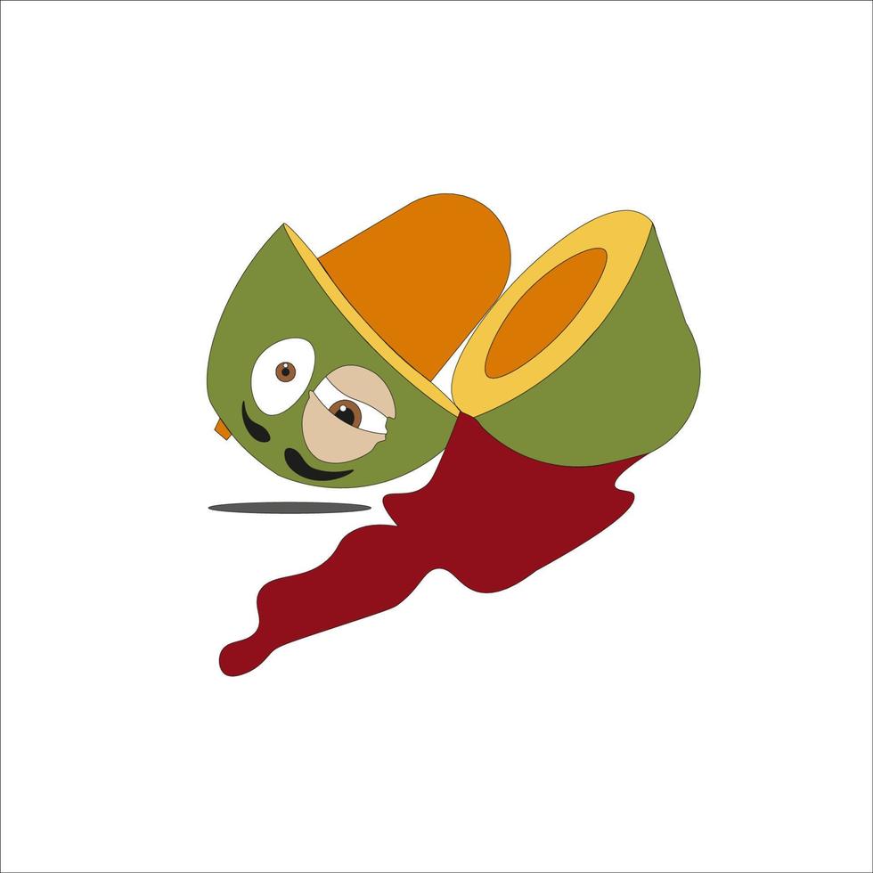 ilustración de un mango muerto por la mitad vector