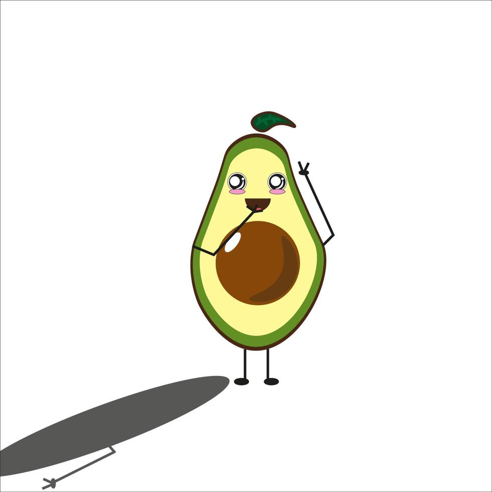 cute avocado illustration greeting someone vector