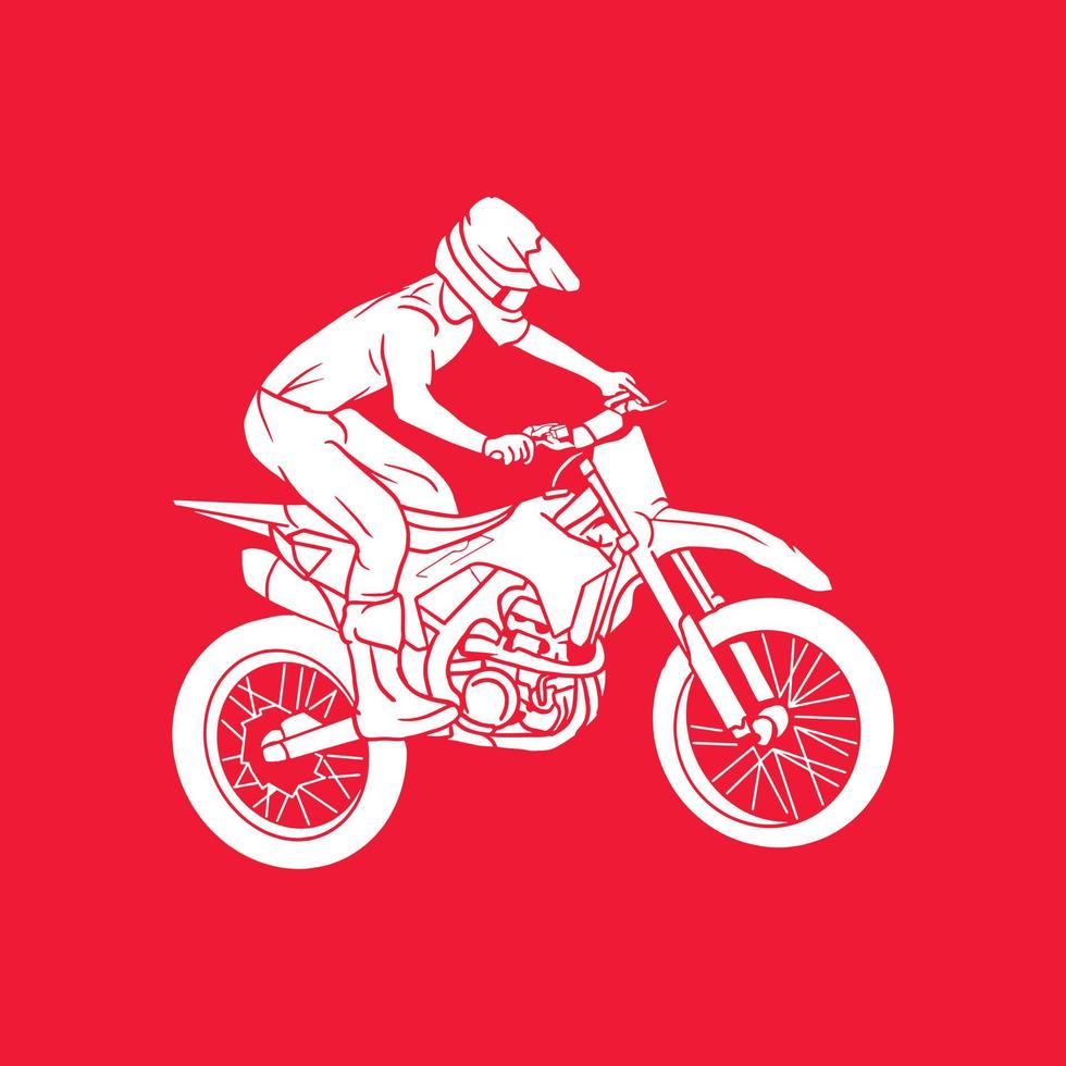 ilustración dibujo a mano moto de cross diseño vectorial vector