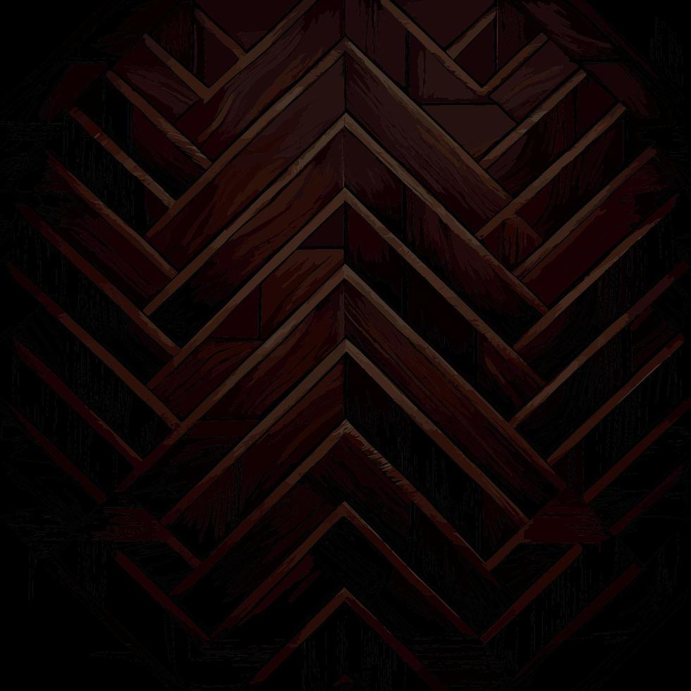 Texture of dark wood parquet with knots, board background - Vector