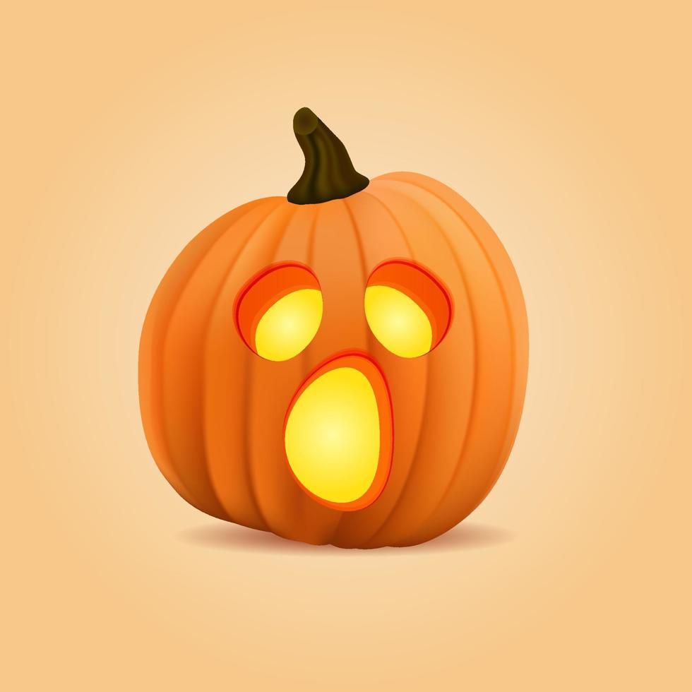 ilustración de dibujos animados espeluznante de colección de calabaza de halloween realista vector