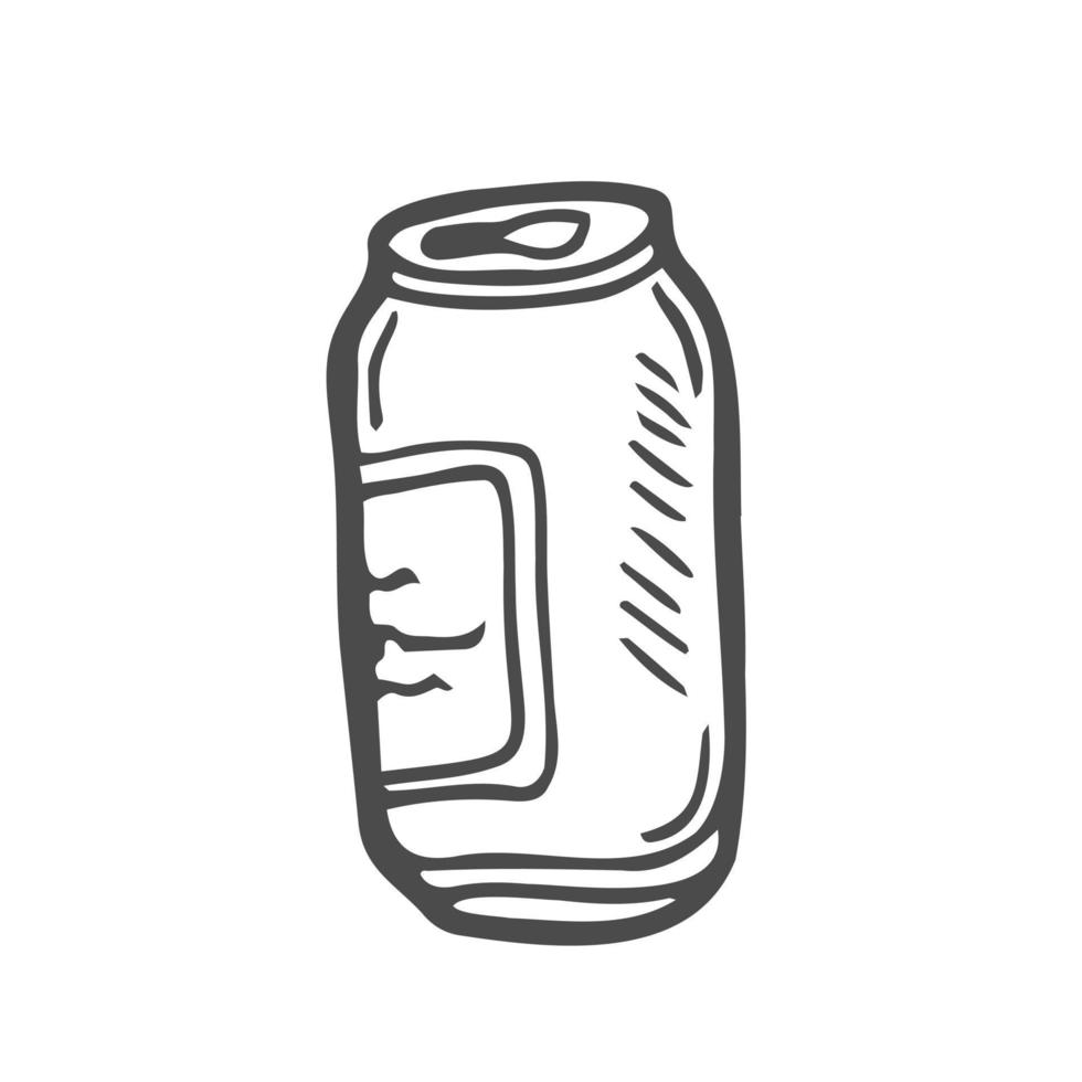 Vector hand drawn sketch doodle beer can isolated on white background ...