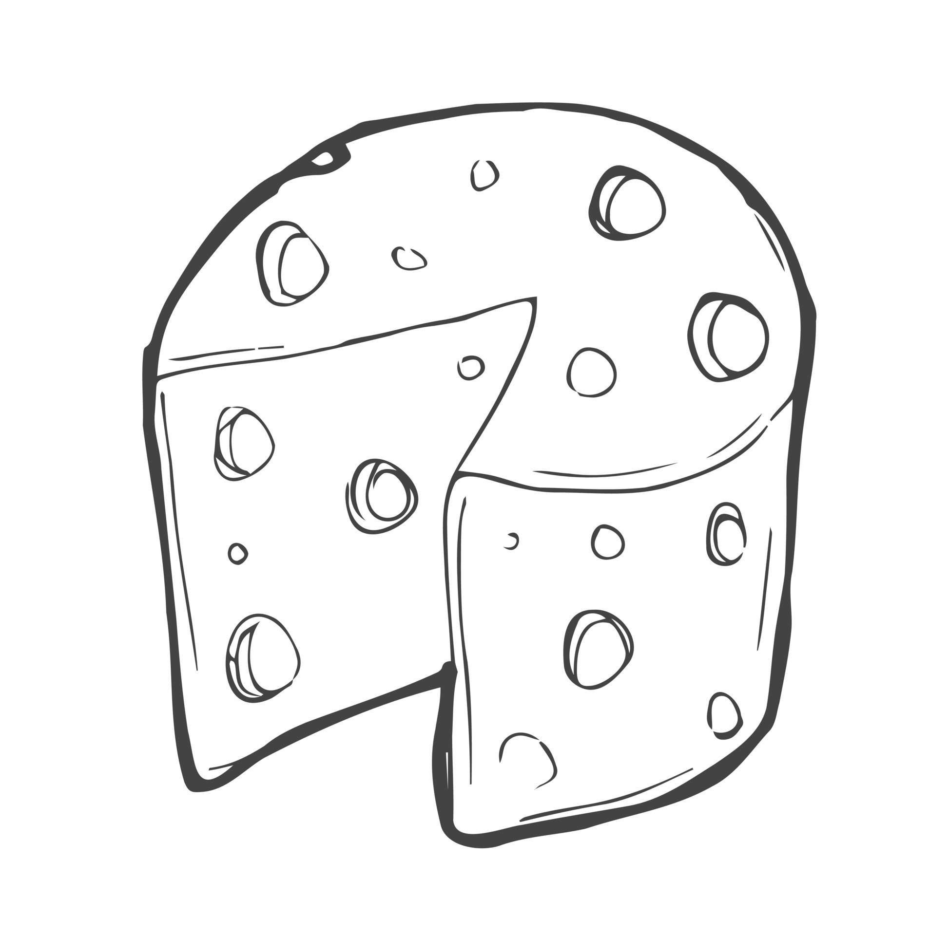 Vector sketch drawing of a cheese head on a white background 18916366