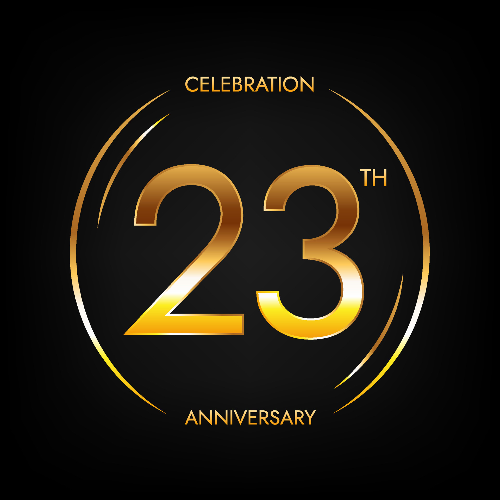 Premium Vector  Number 23 gold logo icon design, 23rd birthday logo number,  23rd anniversary.