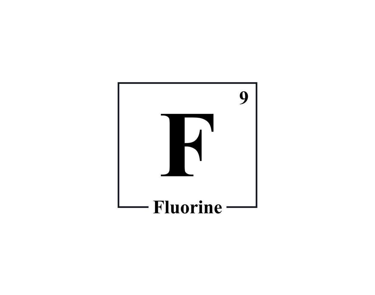 Fluorine icon vector. 9 F Fluorine vector
