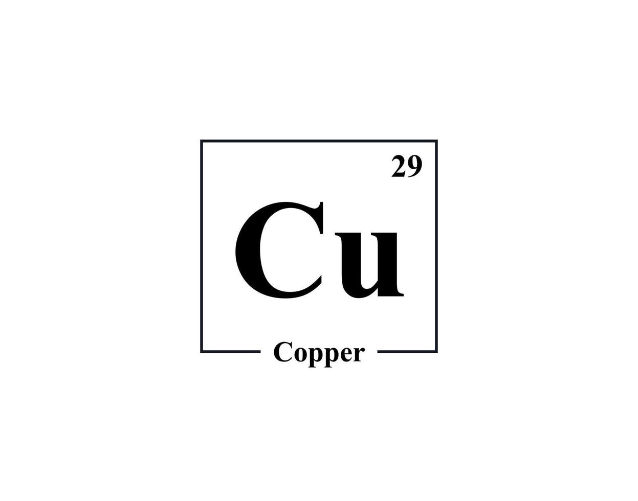 Copper icon vector. 29 Cu Copper vector