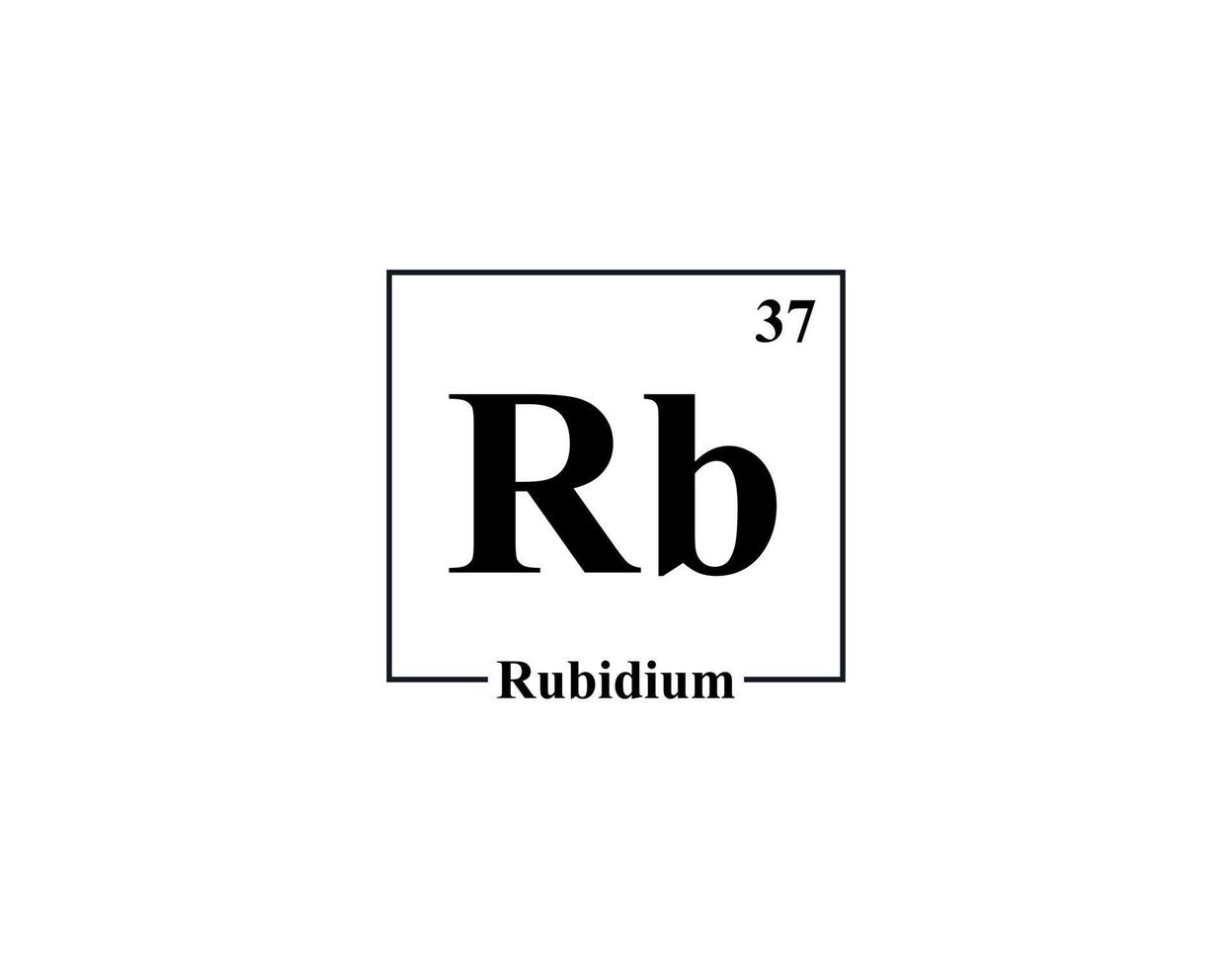 Rubidium icon vector. 37 Rb Rubidium vector