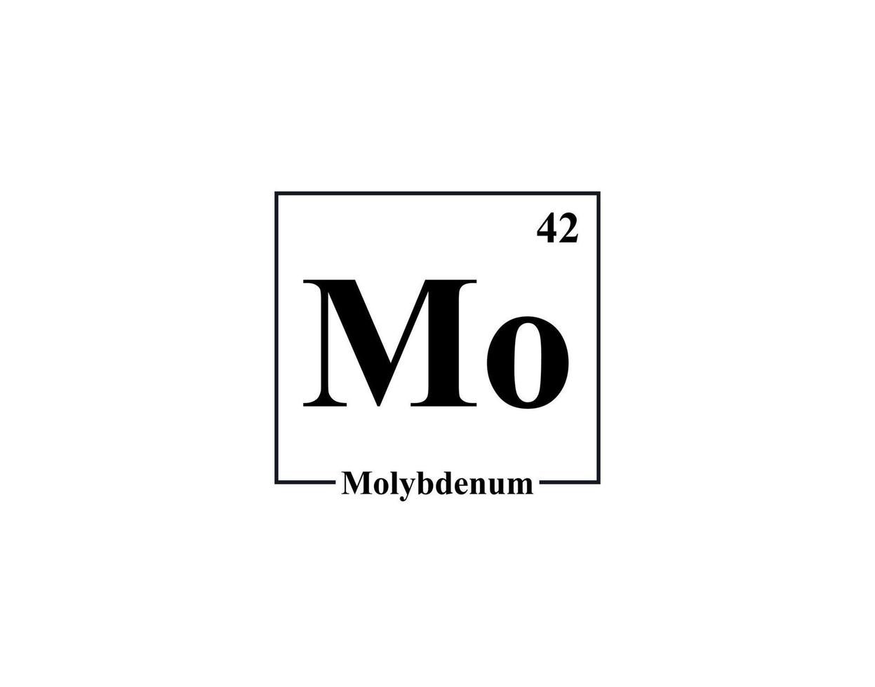 Molybdenum icon vector. 42 Mo Molybdenum vector