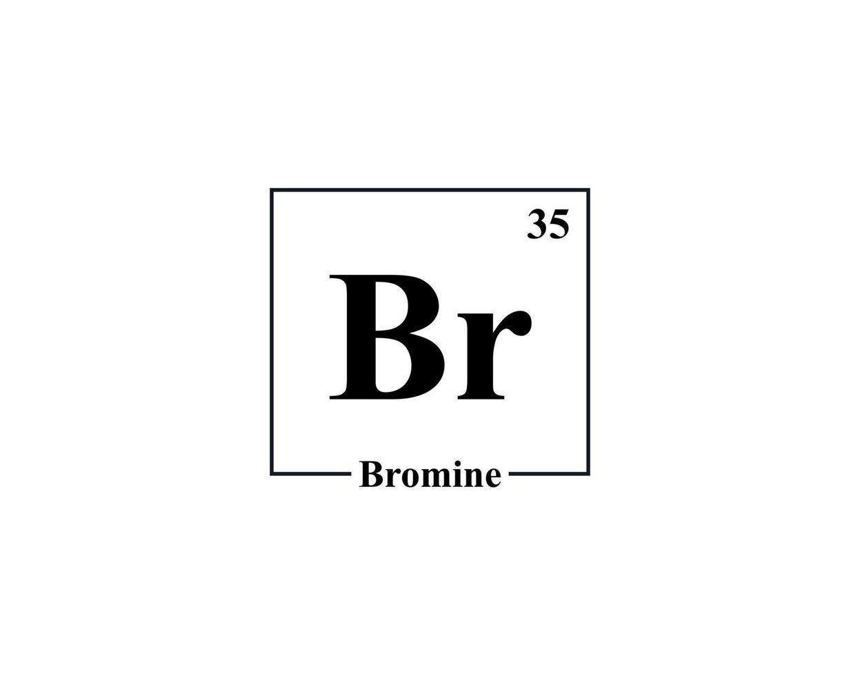 Bromine icon vector. 35 Br Bromine vector