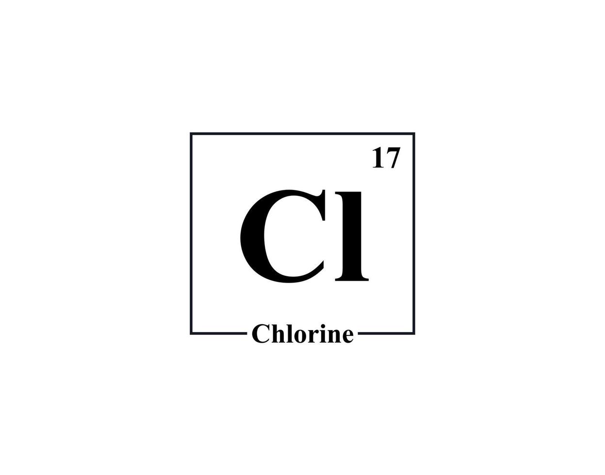Chlorine icon vector. 17 Cl Chlorine vector