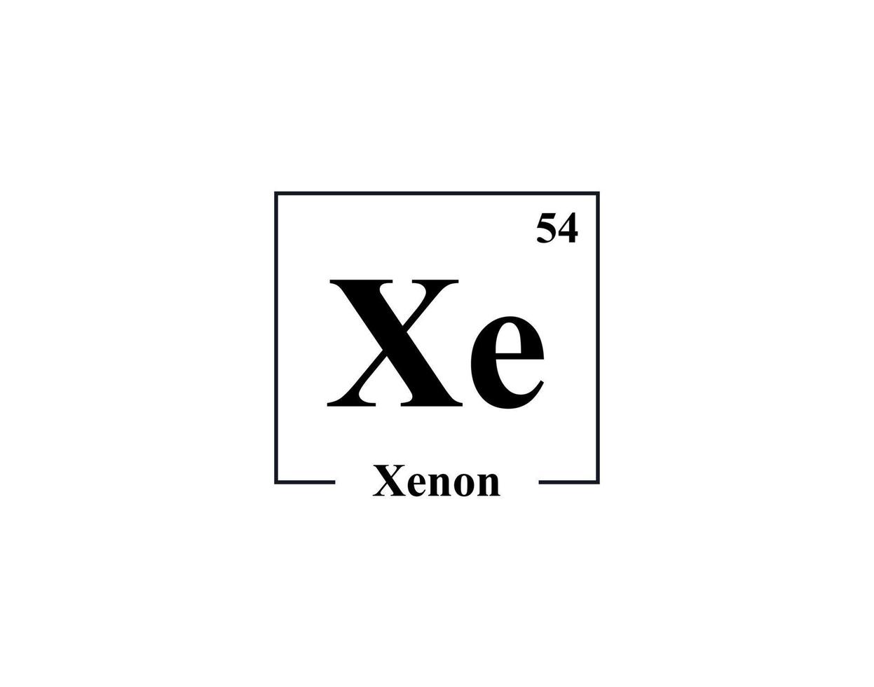 Xenon icon vector. 54 Xe Xenon vector