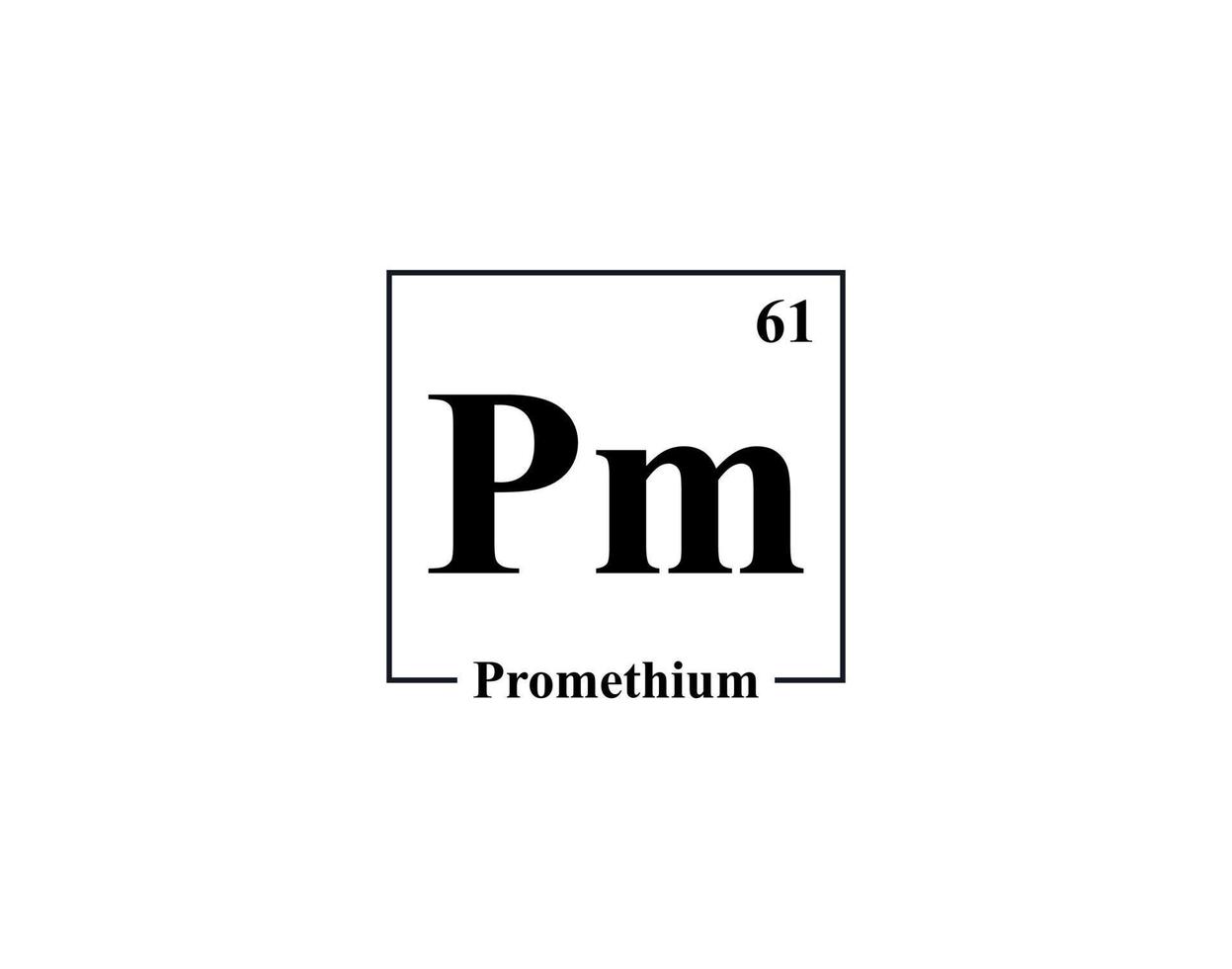 Promethium icon vector. 61 Pm Promethium vector