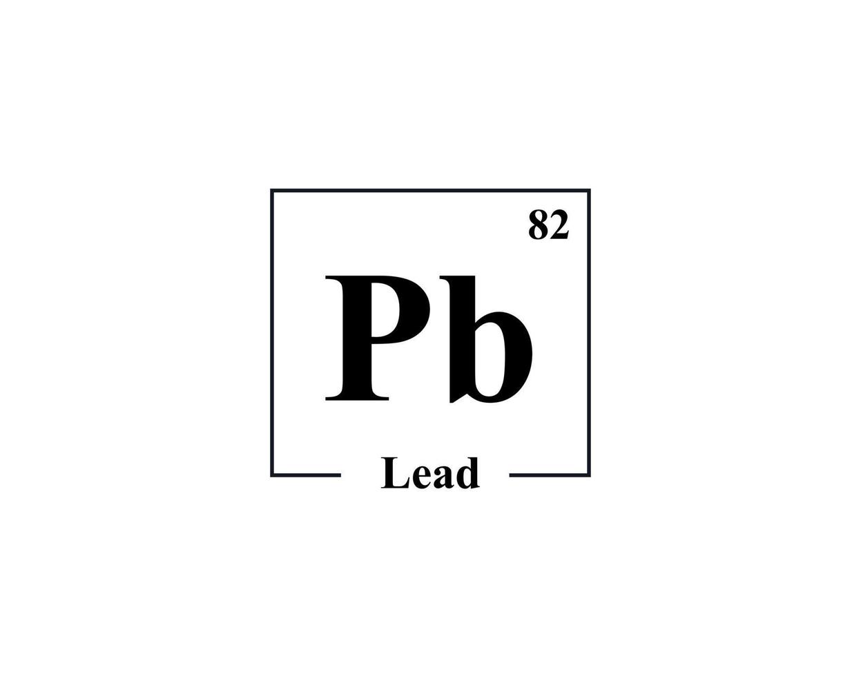 Lead icon vector. 82 Pb Lead vector