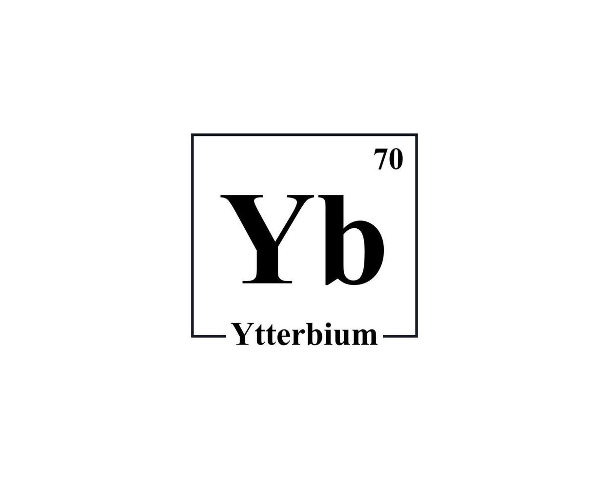 Ytterbium icon vector. 70 Yb Ytterbium vector