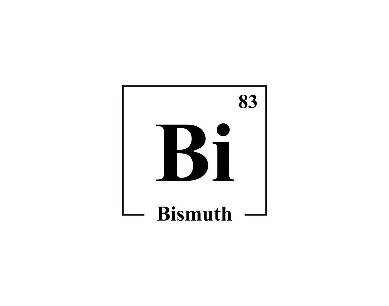 Bismuth icon vector. 83 Bi Bismuth vector