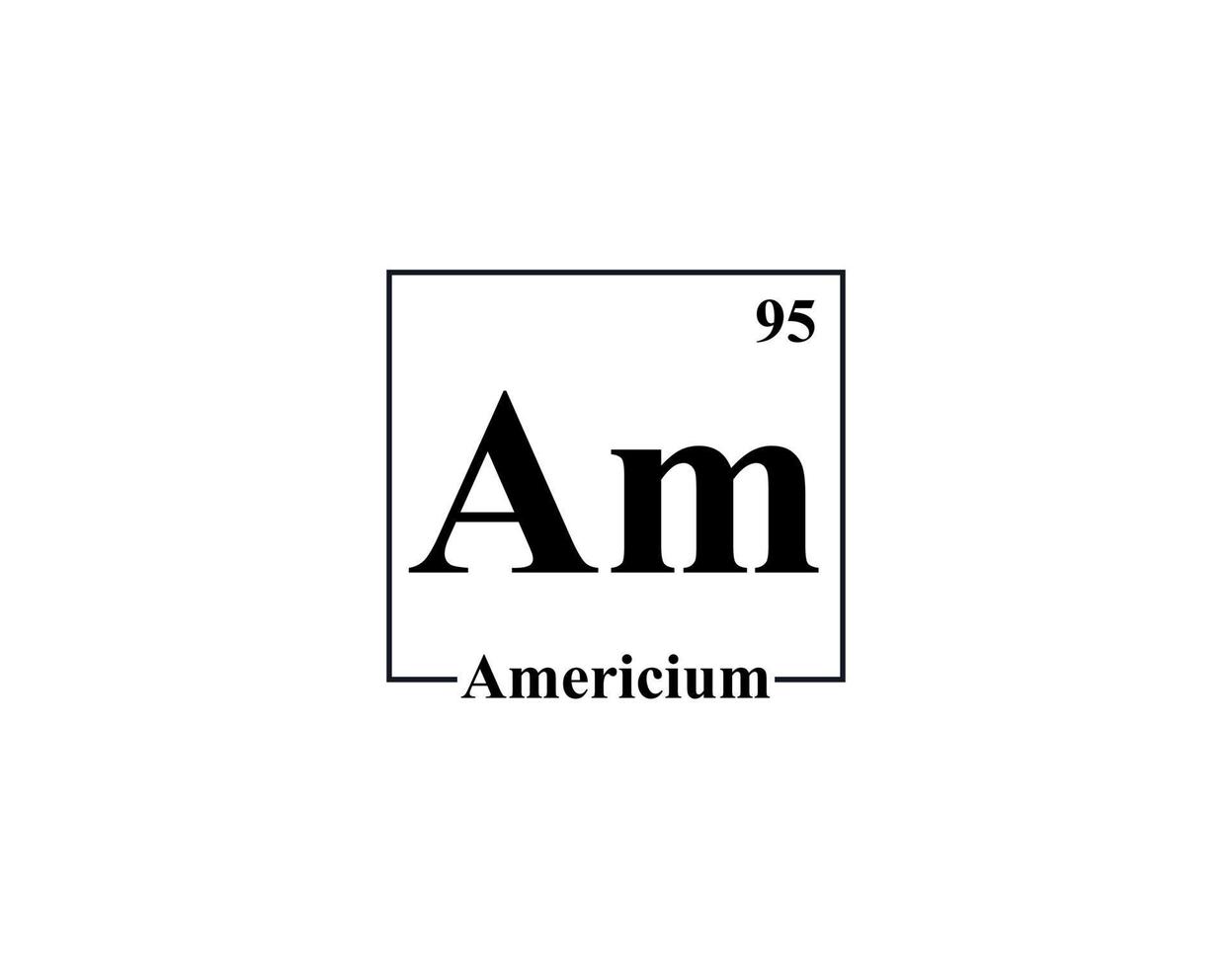 Americium icon vector. 95 Am Americium vector